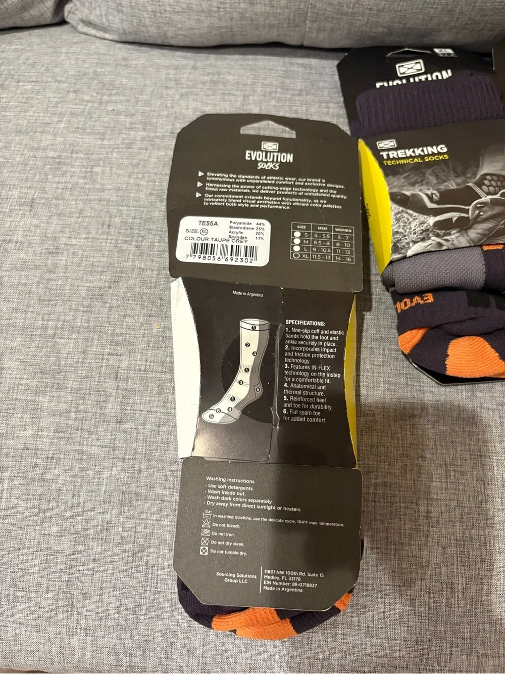 Trekking Technical Socks Evolution Size XL Men 11.5-13 Non Slip  Hiking Bundle 4